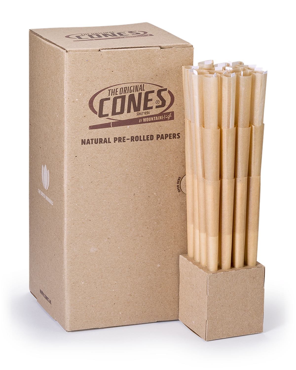 Natural Pre Rolled Cones® Brown Super Sized 180/58 - Bulk Box contains 192pcs.