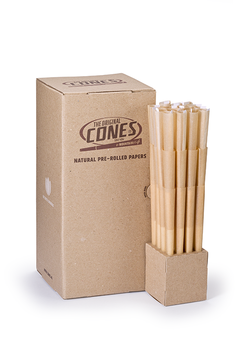 Natural Pre Rolled Cones® Brown Super Sized - Box contains 192pcs.