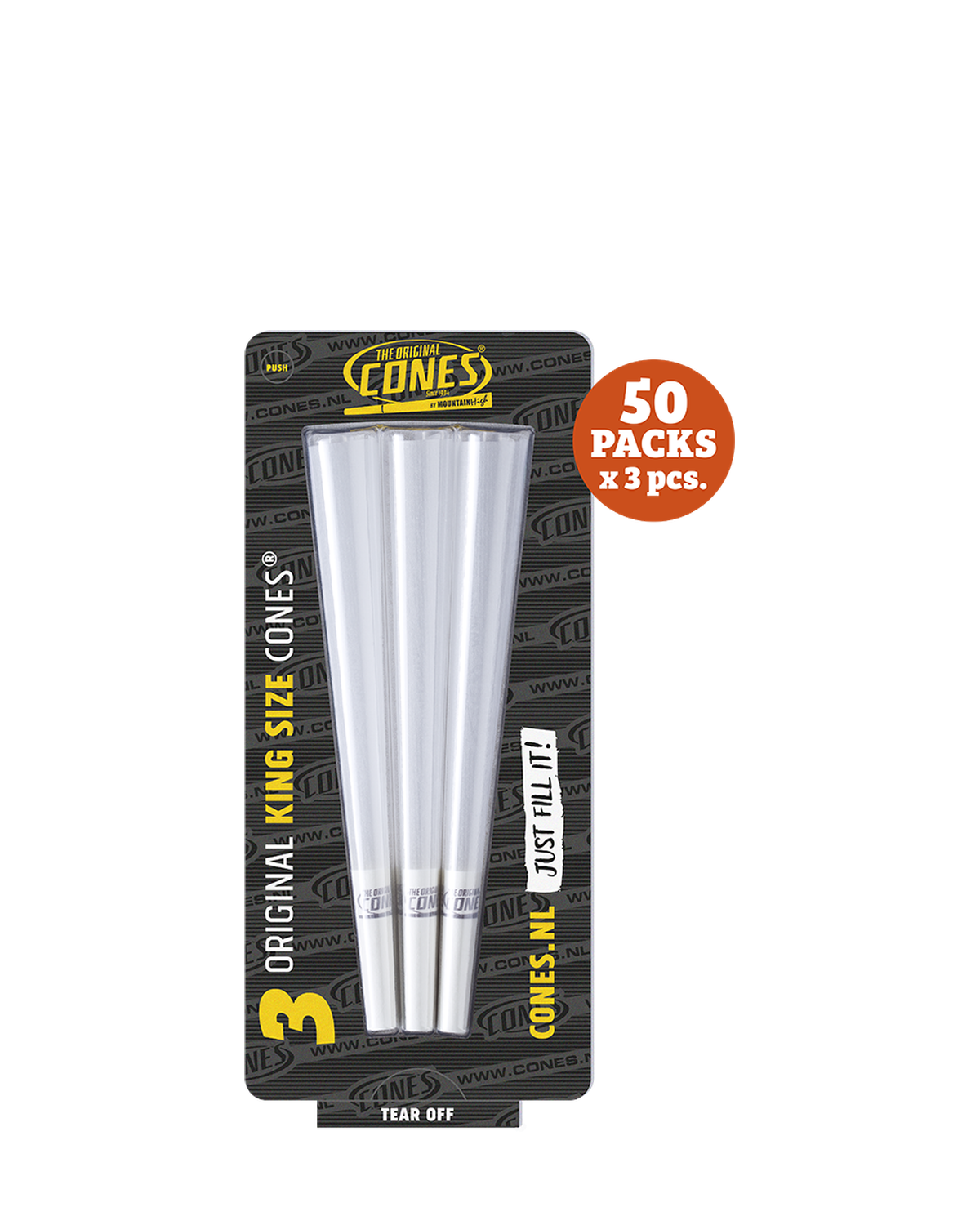 Original Pre Rolled Cones® White King Size 3pcs. - 50 x 3pcs. per Master Case