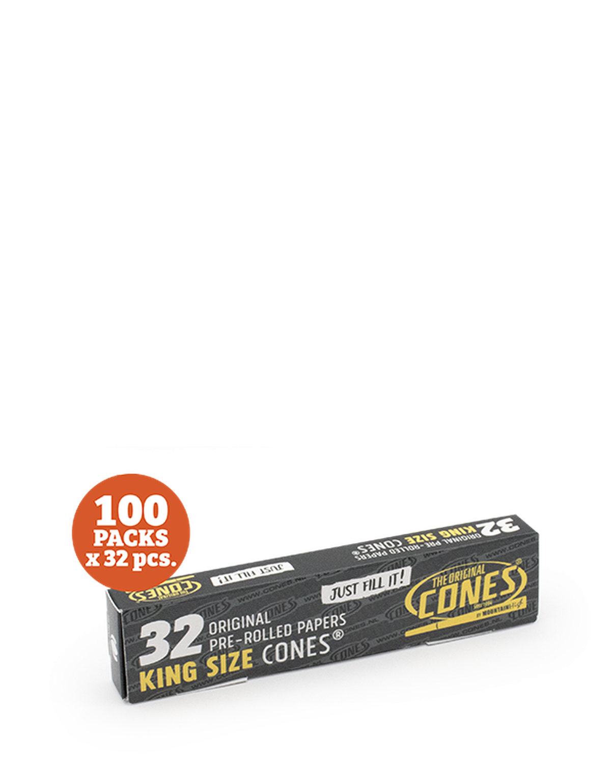 Original Pre Rolled Cones® White Basic King Size 32pcs. - 100 Slidebox x 32pcs. per Master Case