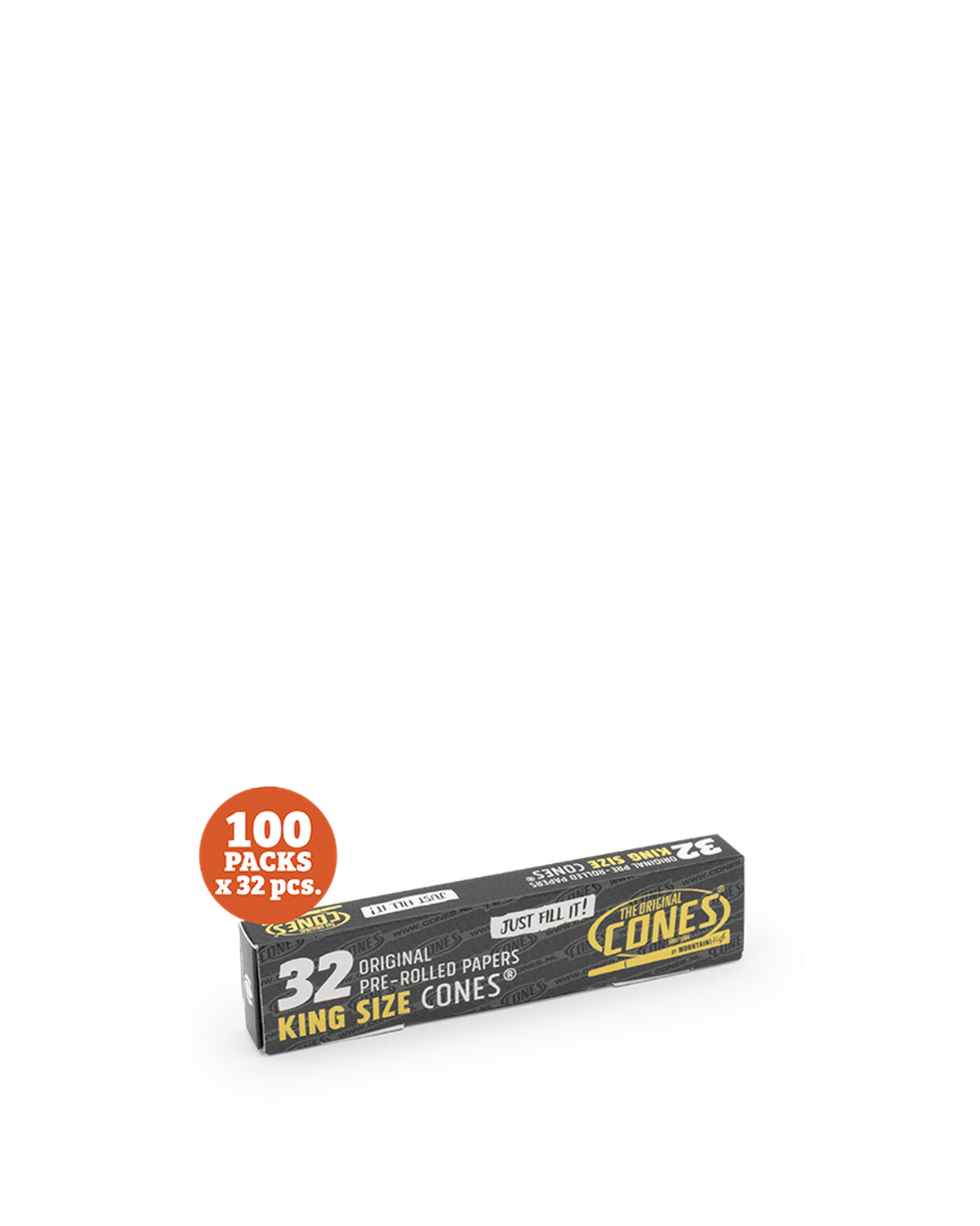 Original Pre Rolled Cones® White Basic King Size 32pcs. - 100 Slidebox x 32pcs. per Master Case