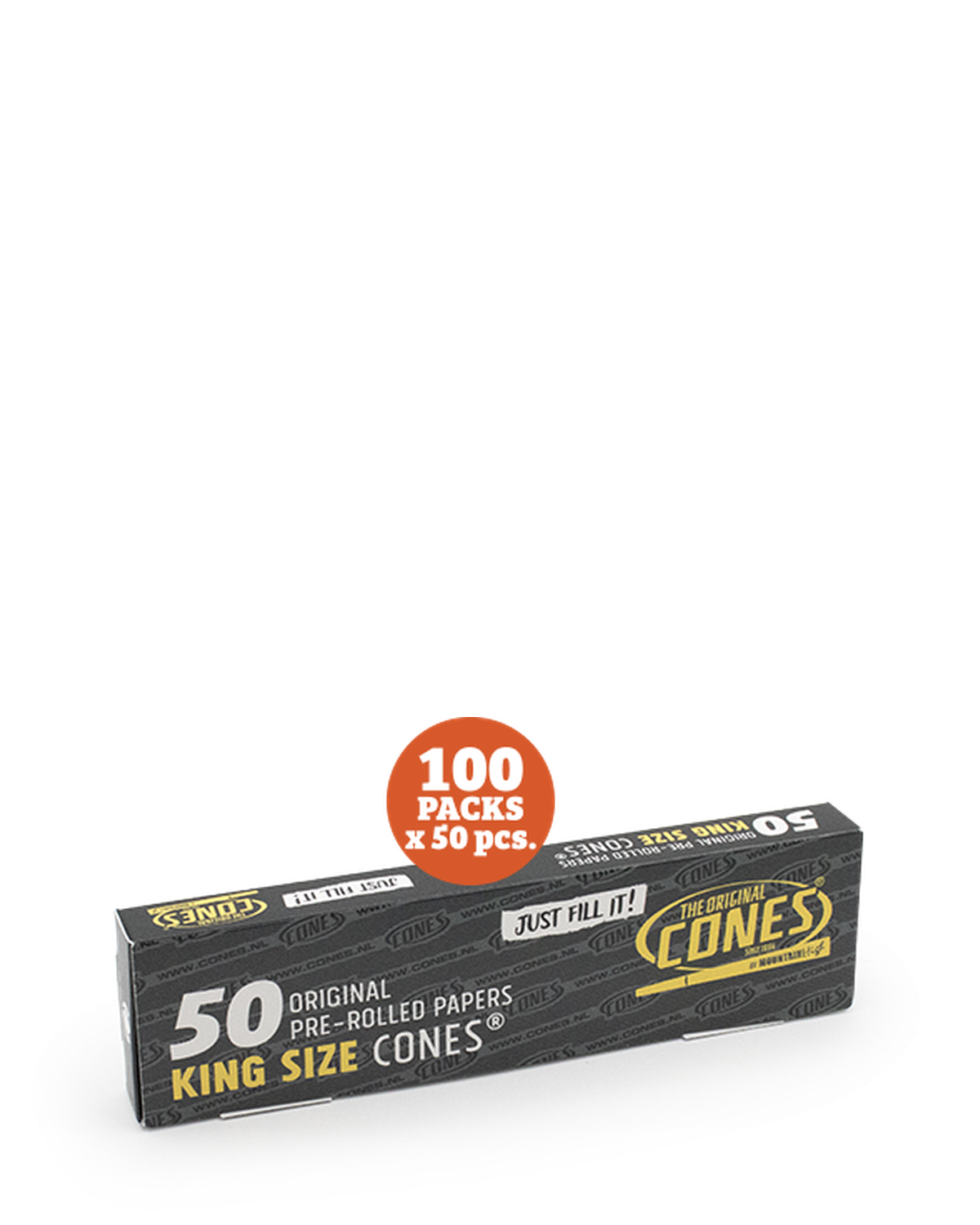 Original Pre rolled Cones® White Basic King Size 50pcs. - 100 Slideboxes x 50pcs. per Master Case