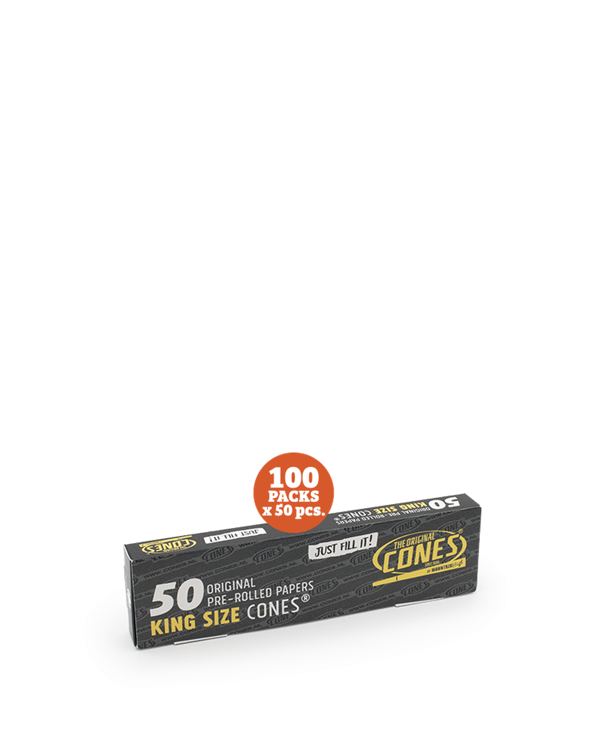 Original Pre rolled Cones® White Basic King Size 50pcs. - 100 Slideboxes x 50pcs. per Master Case