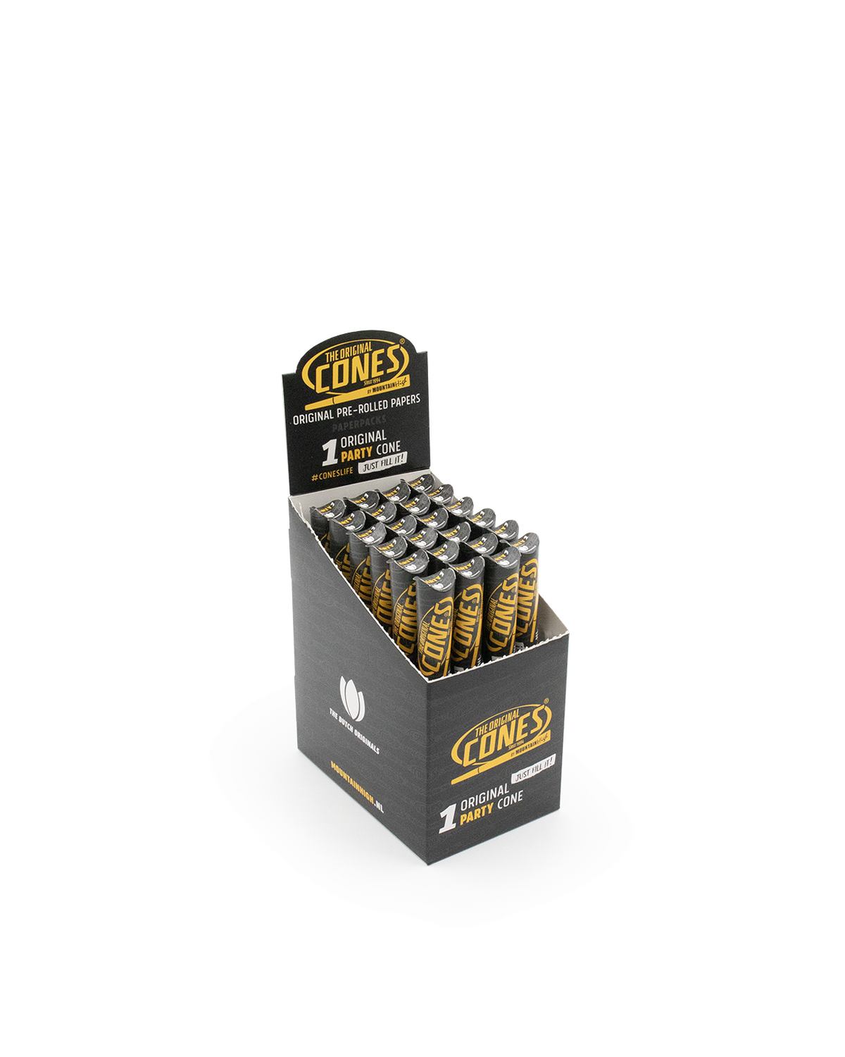 Original Pre Rolled Cones® White Party 1pc. - Display contains 24 Paper Packs