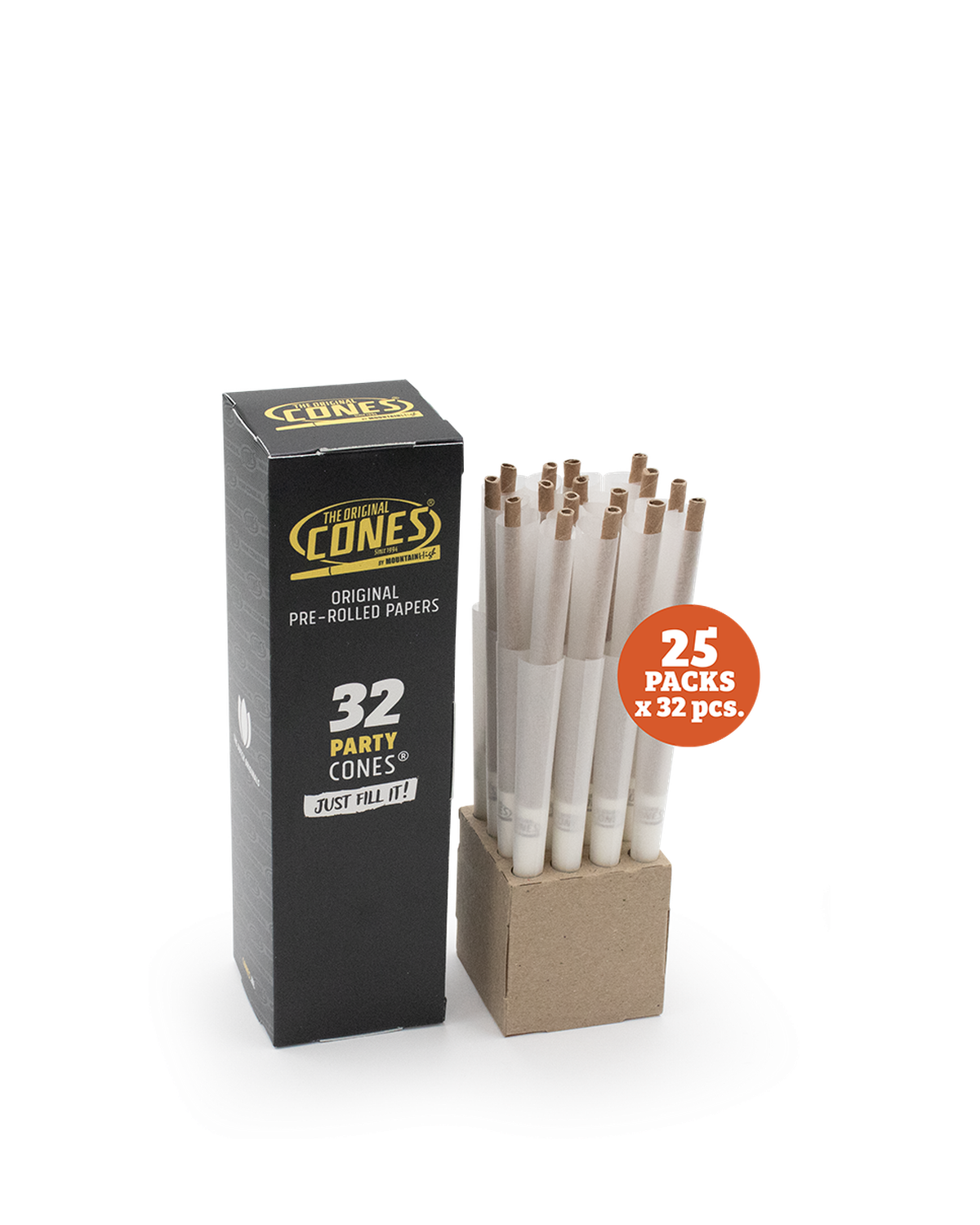 Original Pre Rolled Cones® White Party 32pcs. - 25 Mini Bulk Boxes x 32pcs. per Master Case