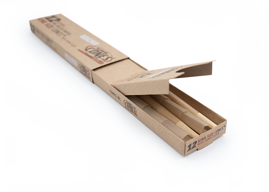 Natural Pre-rolled Cones® Slidebox Brown King Size 12 pcs.
