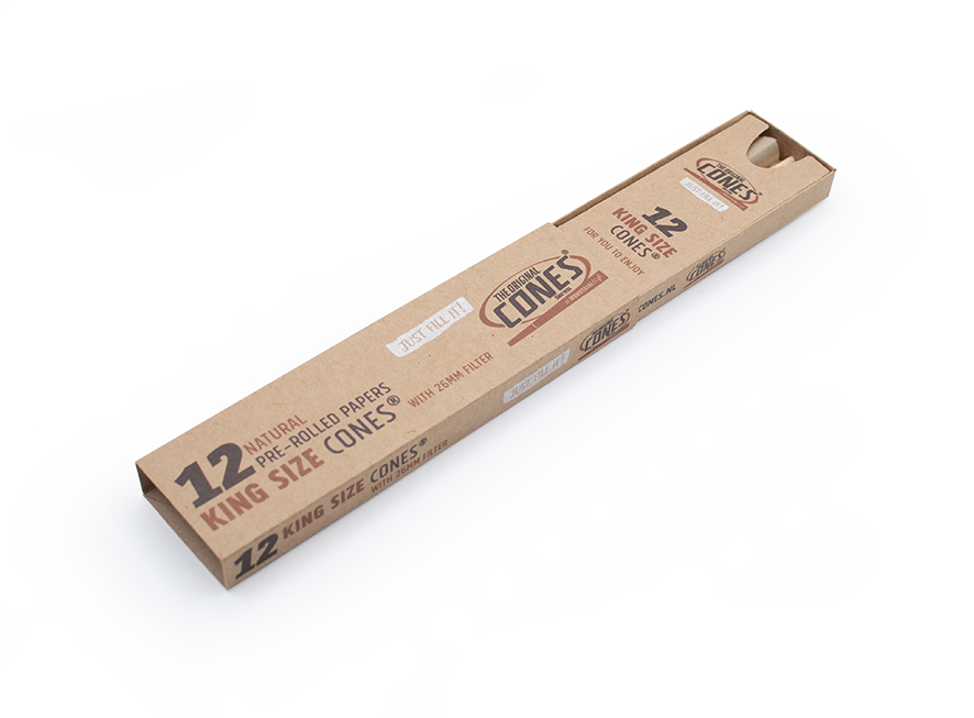 Natural Pre-rolled Cones® Slidebox Brown King Size 12 pcs.