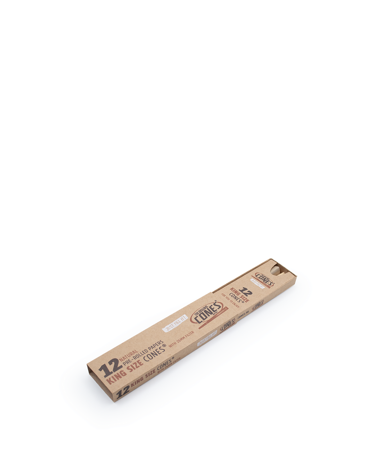 Natural Pre-rolled Cones® Slidebox Brown King Size 12 pcs.