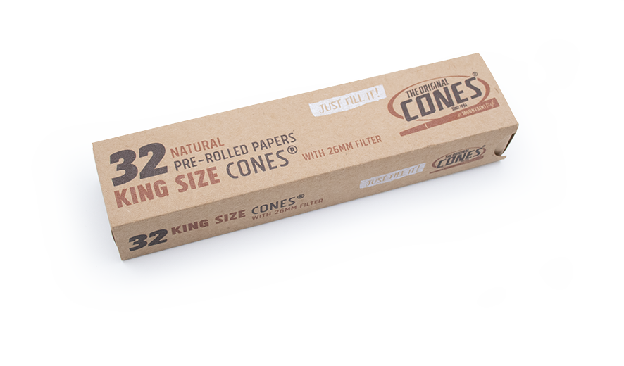 Natural Pre-rolled Cones® Slidebox Brown King Size 32 pcs.