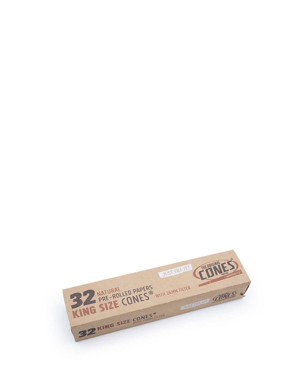 Natural Pre-rolled Cones® Slidebox Brown King Size 32 pcs.