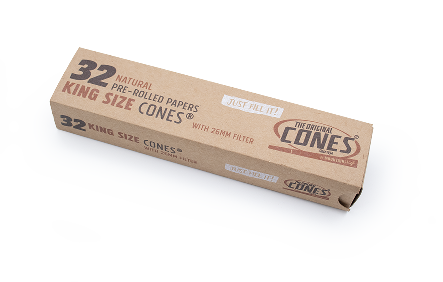 Natural Pre-rolled Cones® Slidebox Brown King Size 32 pcs.