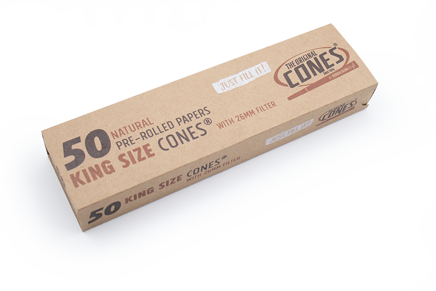 Natural Pre-rolled Cones® Slidebox Brown King Size 50 pcs.