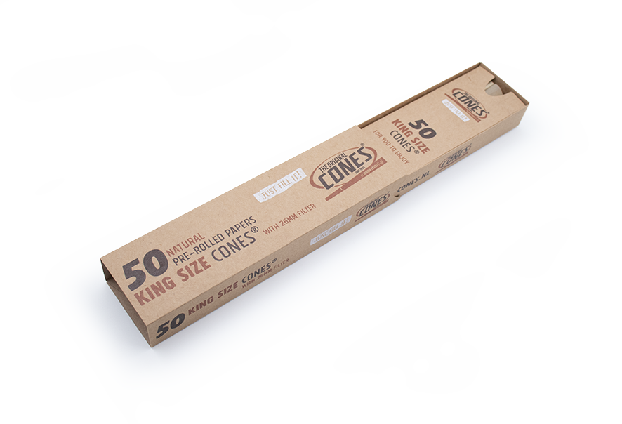 Natural Pre-rolled Cones® Slidebox Brown King Size 50 pcs.
