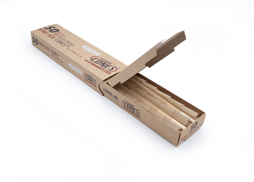 Natural Pre-rolled Cones® Slidebox Brown King Size 50 pcs.