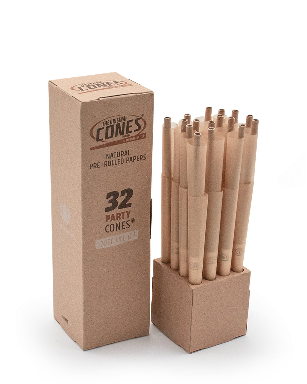 Natural Pre Rolled Cones® Brown Party 32pcs. Mini Bulk Box