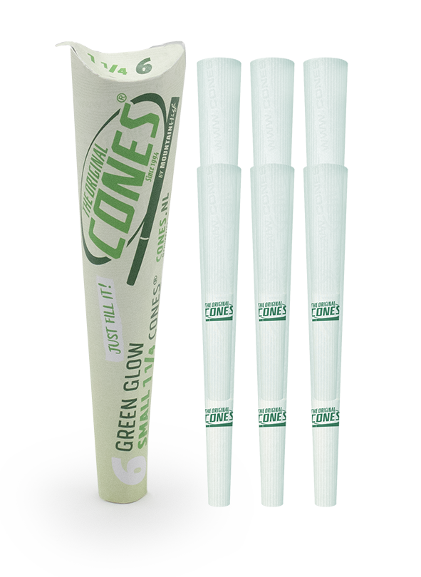 Green Glow pre rolled Cones® Small 1¼ Size 6pcs. paper pack