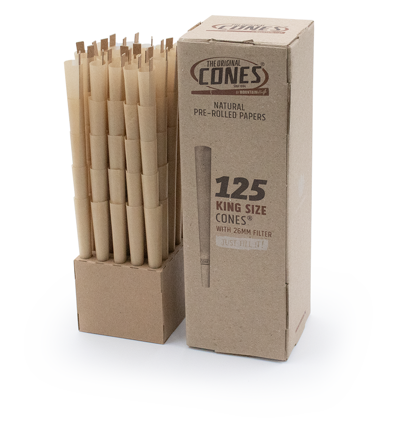 Conos Naturales Preenrollados® Marrón King Size 110 uds.