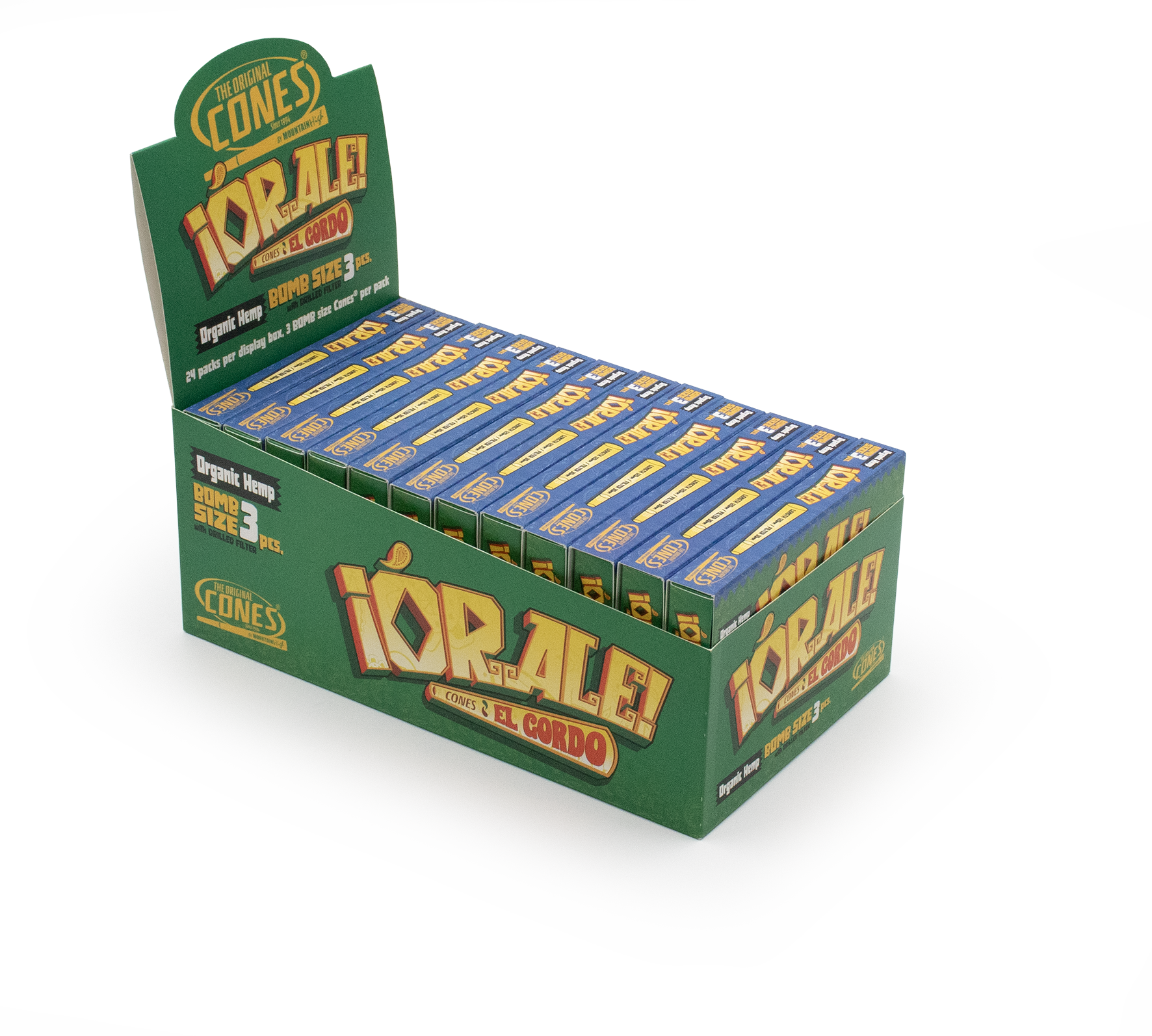 Bio Organic Hemp Pre Rolled Cones® Hemp Bomb Size Orale 3pcs.