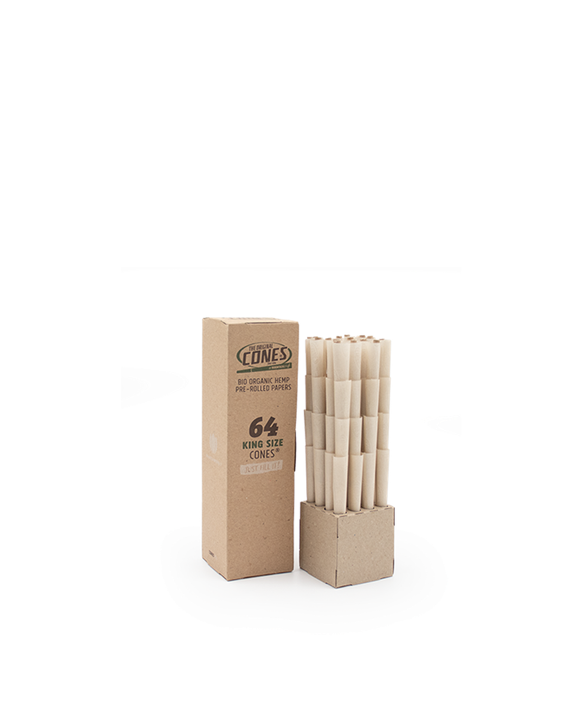 Bio Organic Hemp Pre Rolled Cones® Hemp King Size 64pcs. Mini Bulk Box