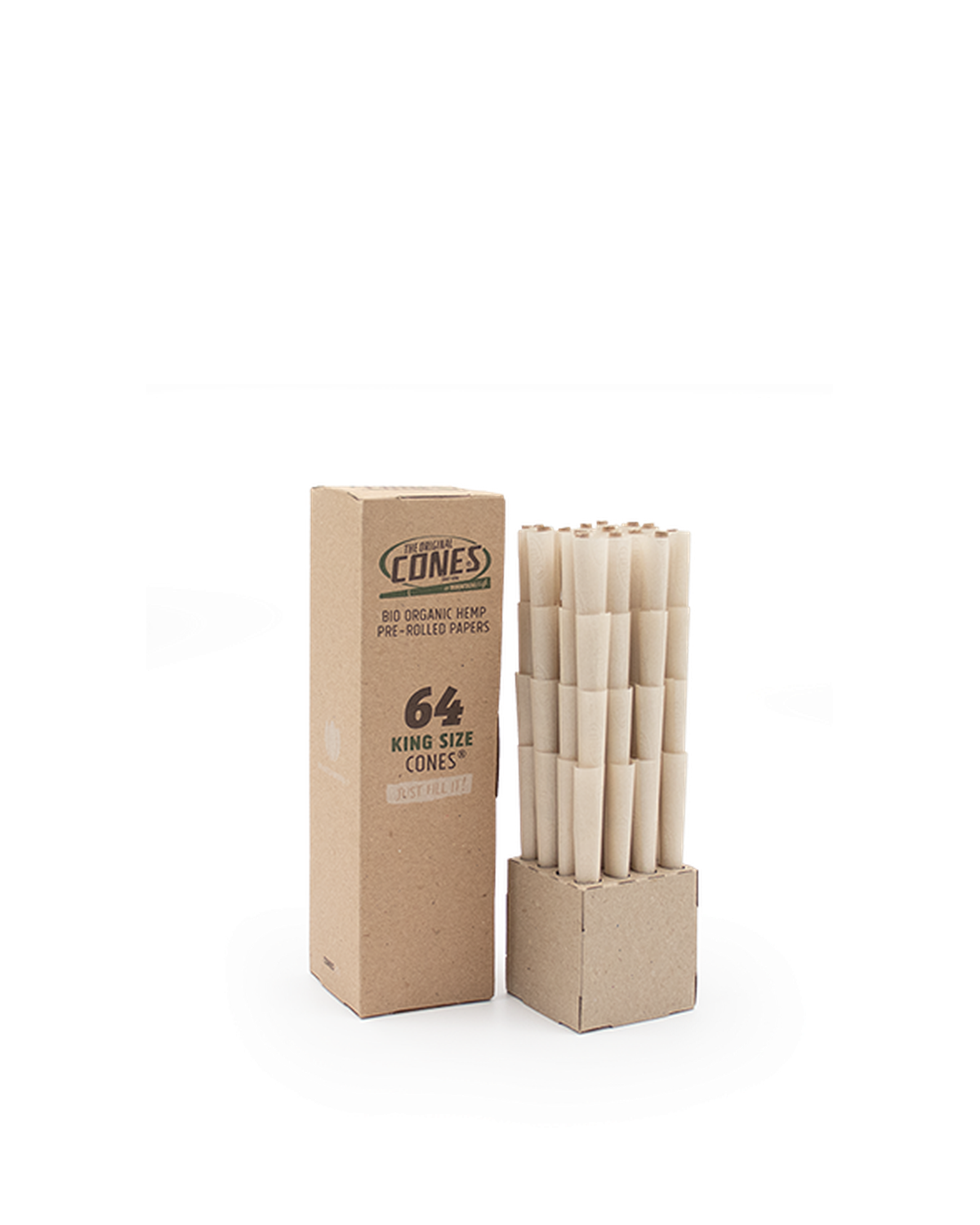 Bio Organic Hemp Pre Rolled Cones® Hemp King Size 64pcs. Mini Bulk Box