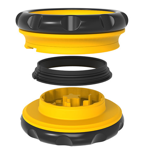 Grinder mit Kegel-Logo