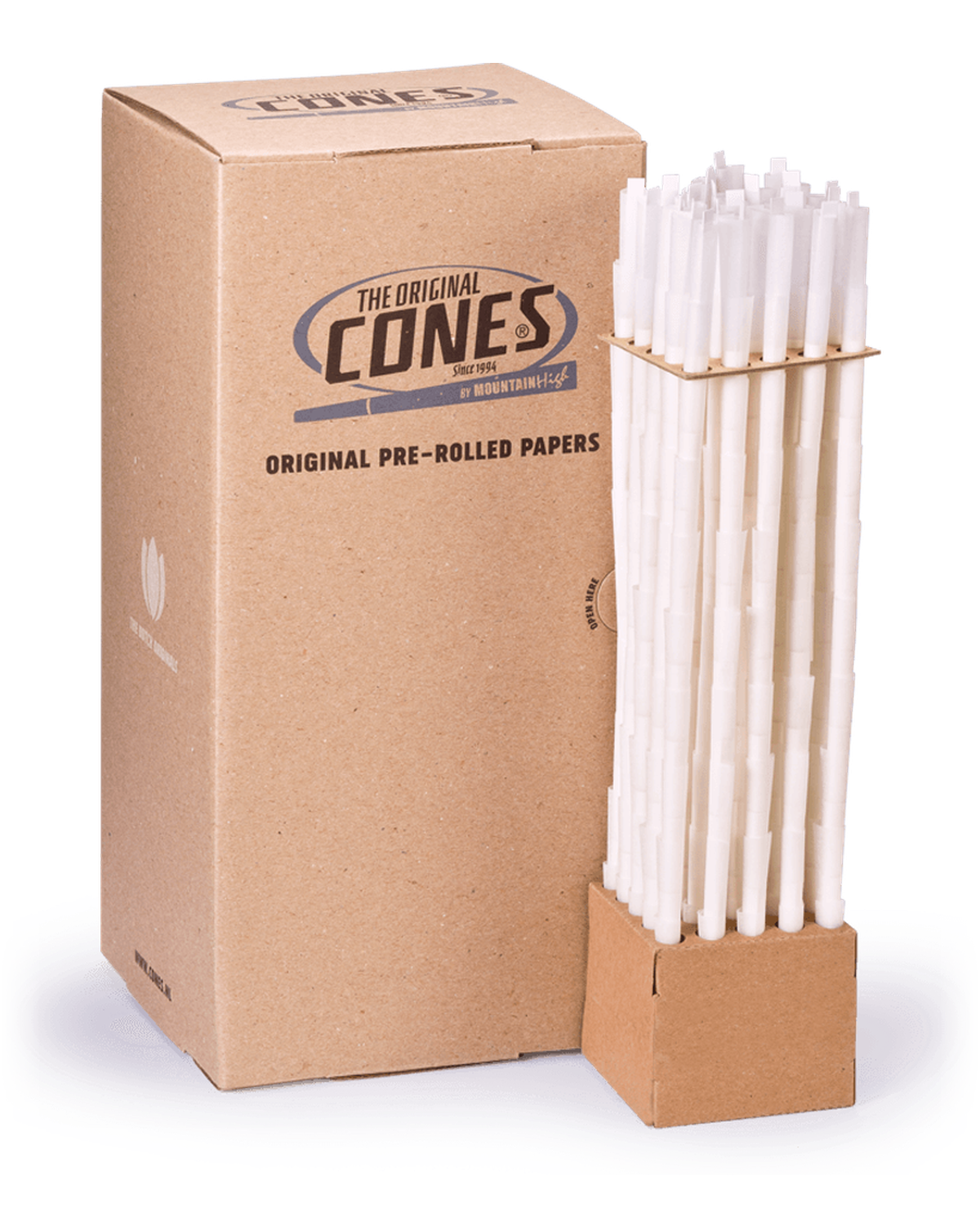 Original Pre Rolled Cones® White Singles 70/26 - Bulk Box contains 1000pcs.