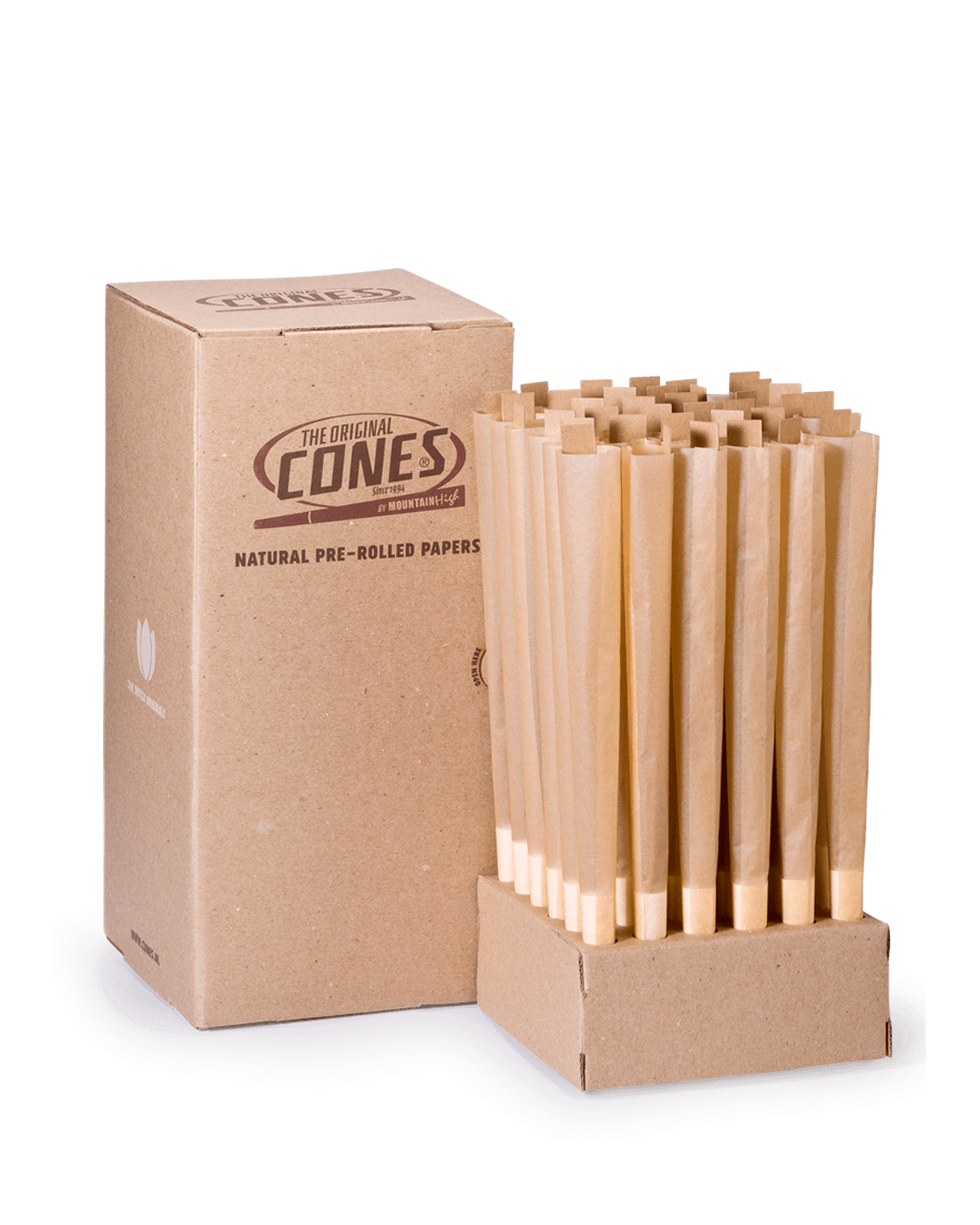 Natural Pre Rolled Cones® Brown Giga 280/88 - Bulk Box contains 36pcs.