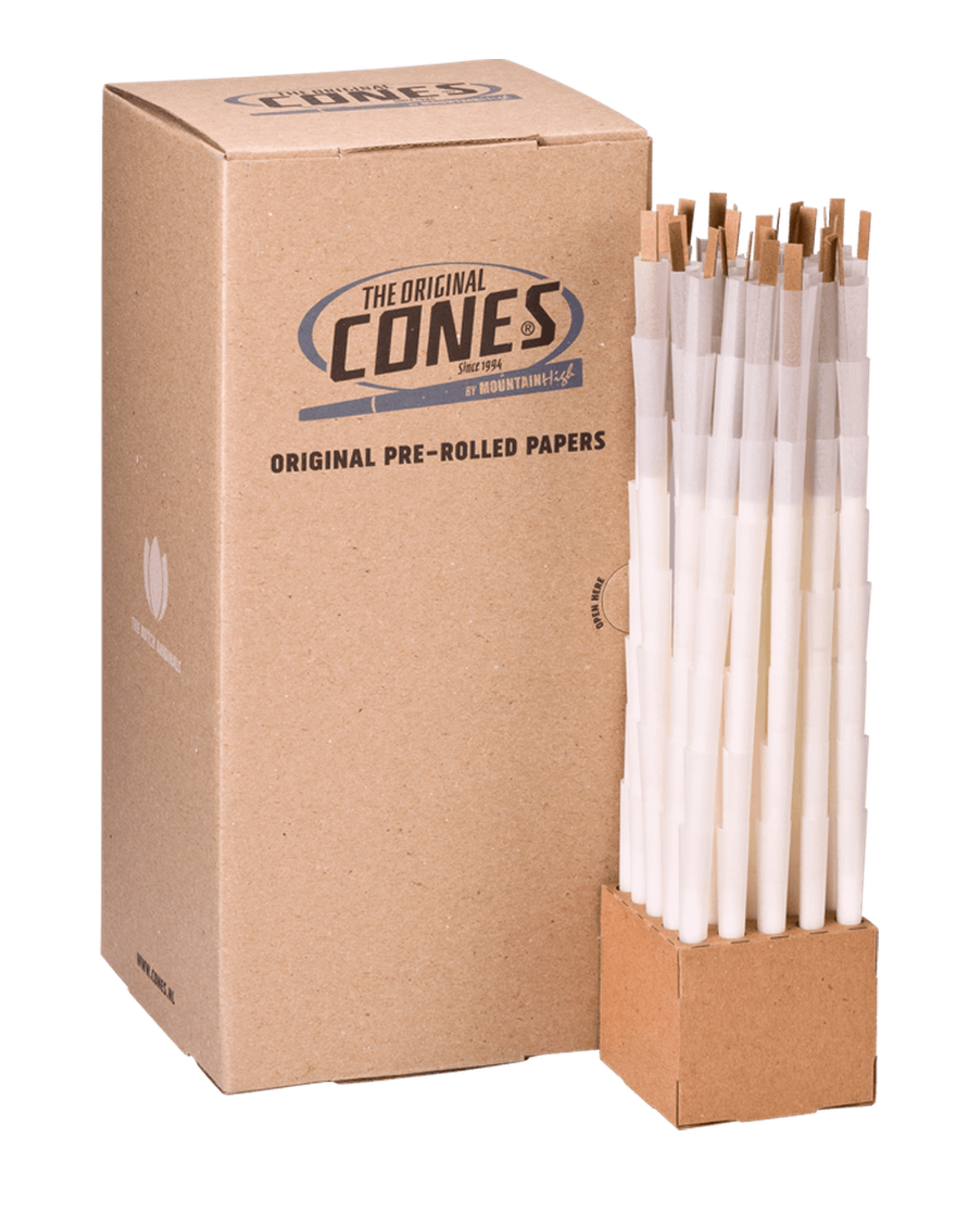 Original Pre Rolled Cones® White Small 98/26 - Bulk Box Contains 800pcs.