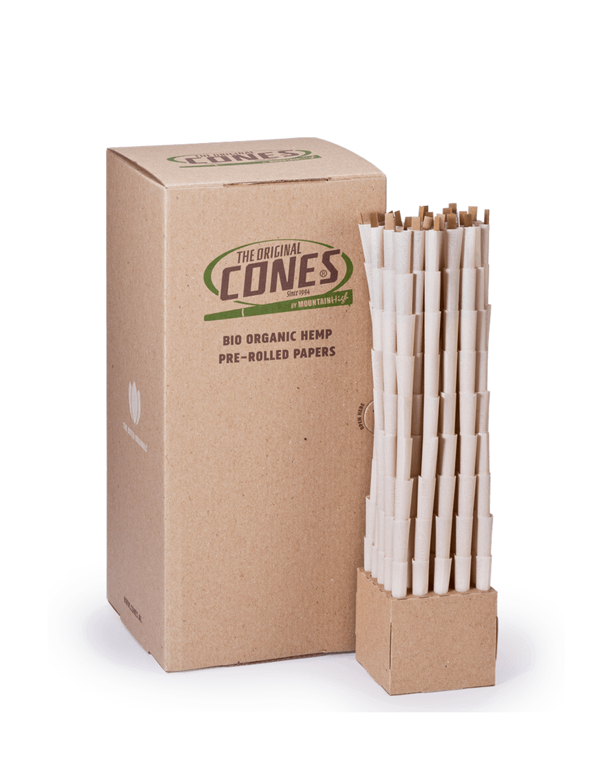 Bio Organic Hemp Pre Rolled Cones® Hemp Small 1¼ 84/26 - Bulk Box contains 900pcs.