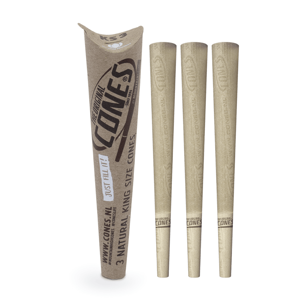 Natural Pre rolled Cones® Brown King Size 3pcs. - Display contains 32 packs