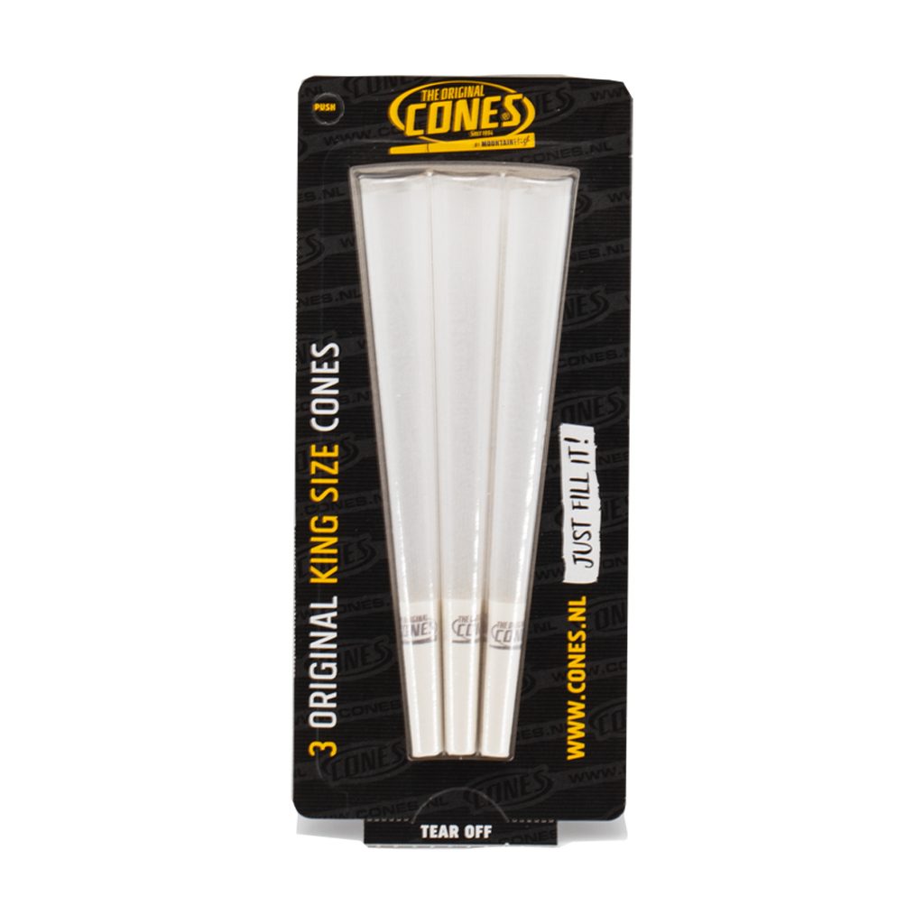 Original Pre Rolled Cones® White King Size 3pcs. - Display contains 32 blister packs.