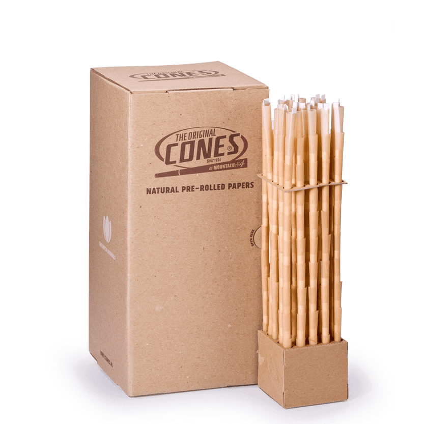 Natural Pre Rolled Cones® Brown Singles - Box contains 1000pcs.
