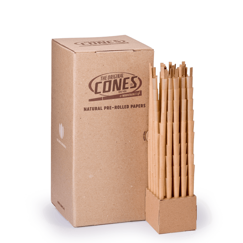 Natural Pre Rolled Cones® Brown Small - Box contains 1000 pcs.