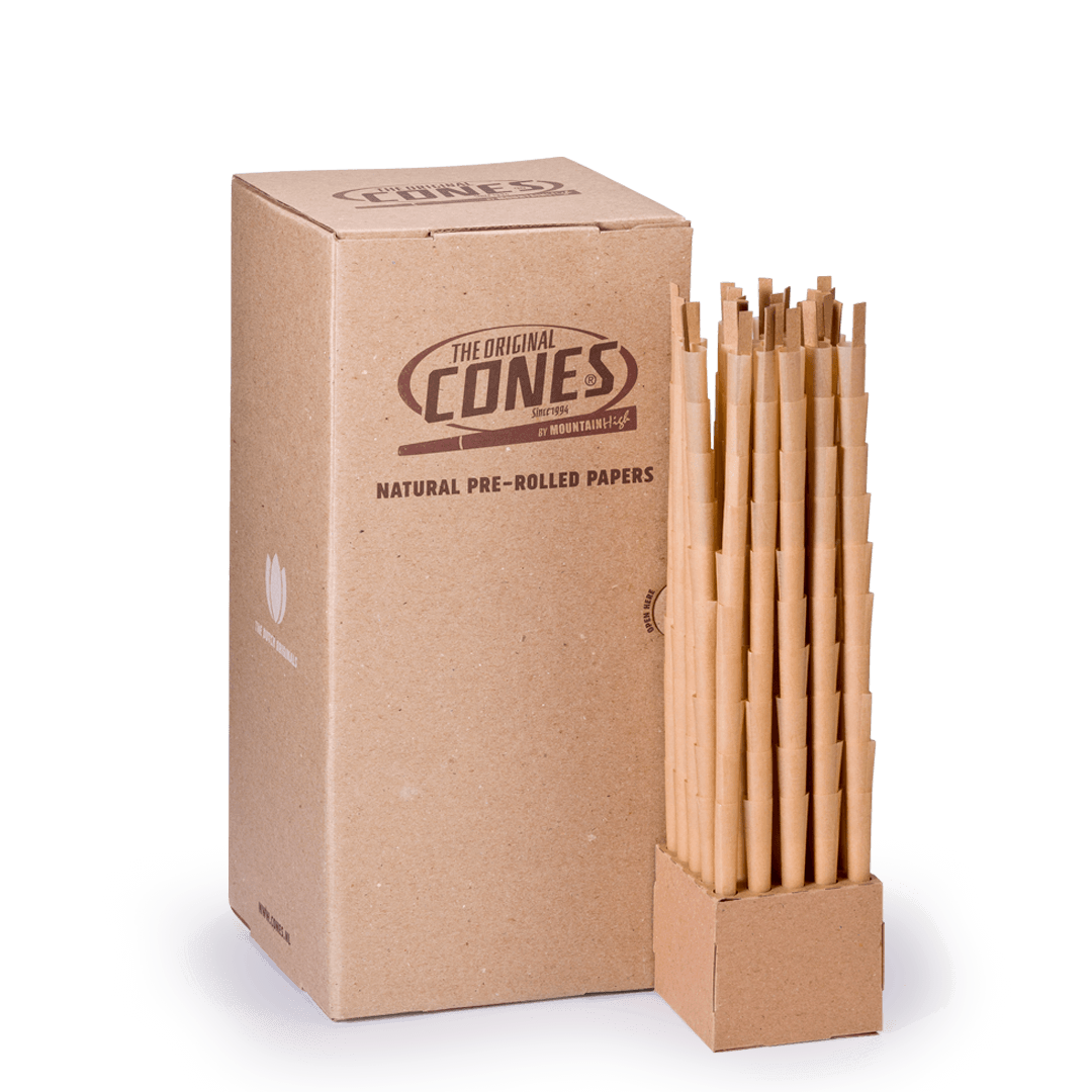Natural Pre Rolled Cones® Brown Small 98/20- Box contains 1000 pcs.