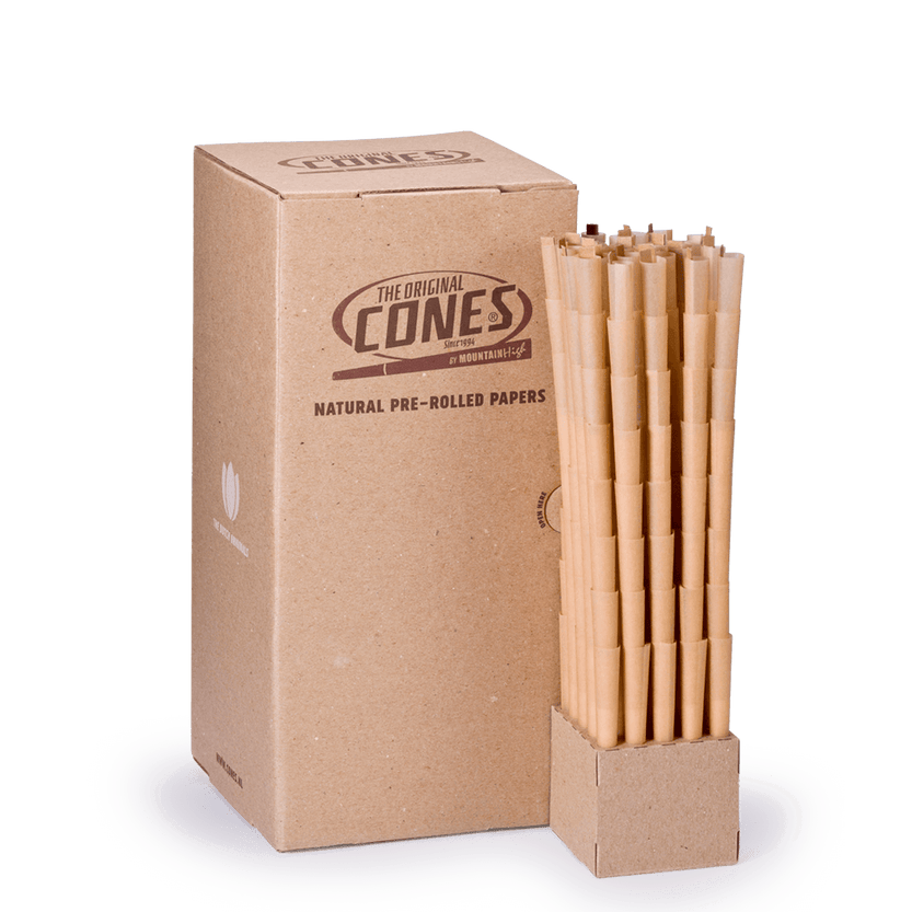 Natural Pre Rolled Cones® Brown Small De Luxe - Box contains 800pcs.
