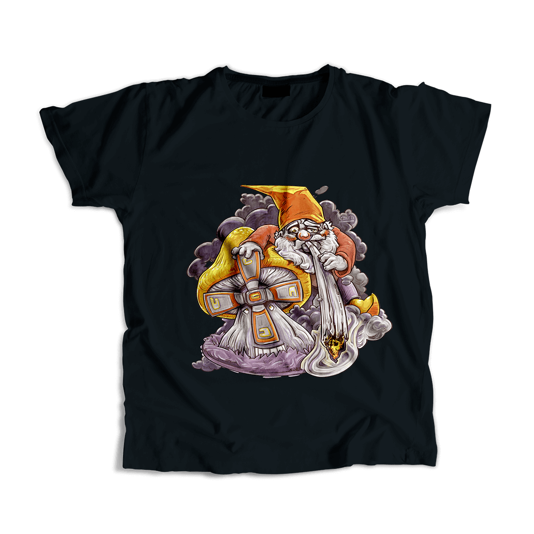 T-shirt unisex - Black - Gnome - Size XS