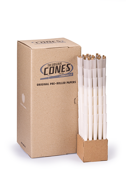 Original Pre-Rolled Cones® White King Size 109/26 - Box contains 800pcs.