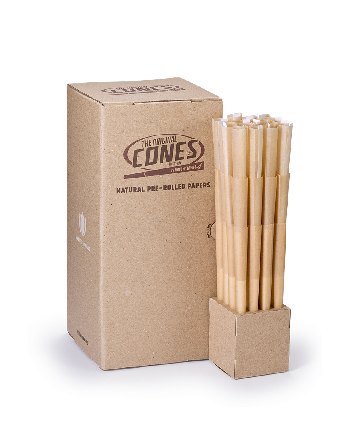 Natural Pre Rolled Cones® Brown Super Sized 180/58 - Bulk Box contains 192pcs.