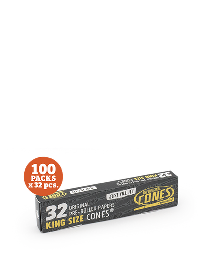 Original Pre Rolled Cones® White Basic King Size 32pcs. - 100 Slidebox x 32pcs. per Master Case