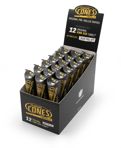 Original Pre Rolled Cones® White King Size 12 Stk. - Display enthält 18 Paperpacks