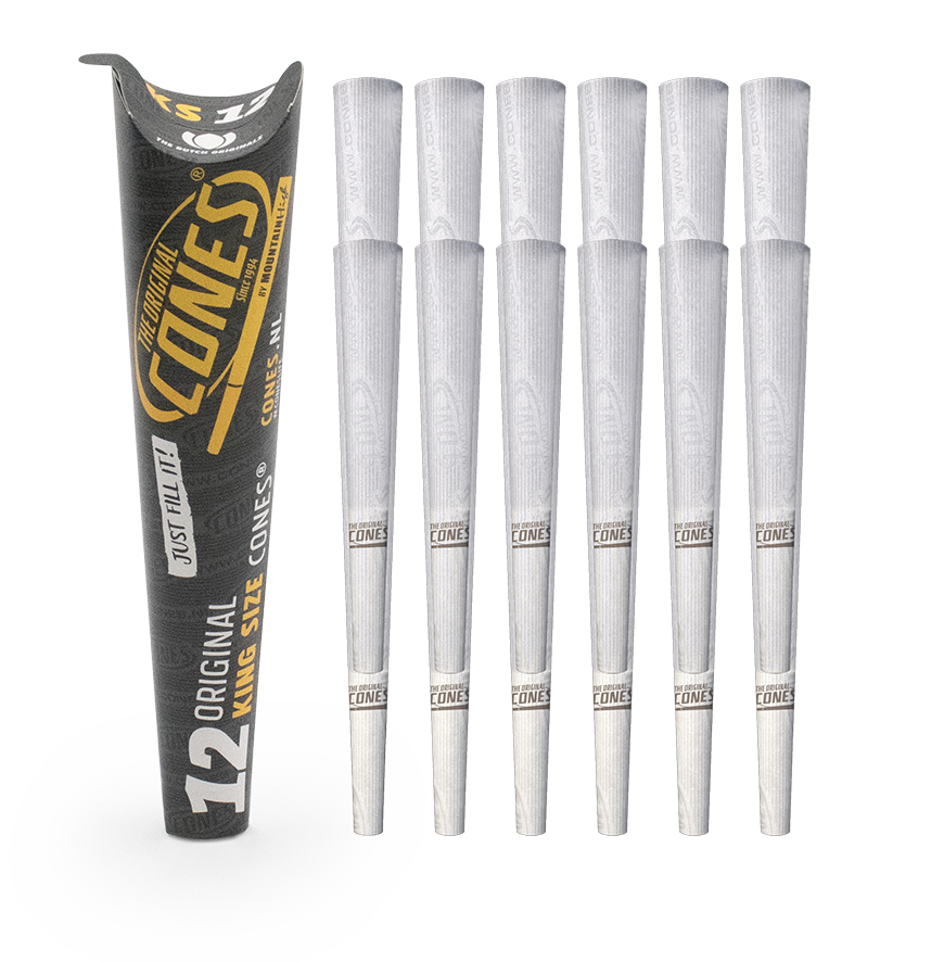 Original Pre Rolled Cones® White King Size 12pcs. - Display contains 18 paper packs