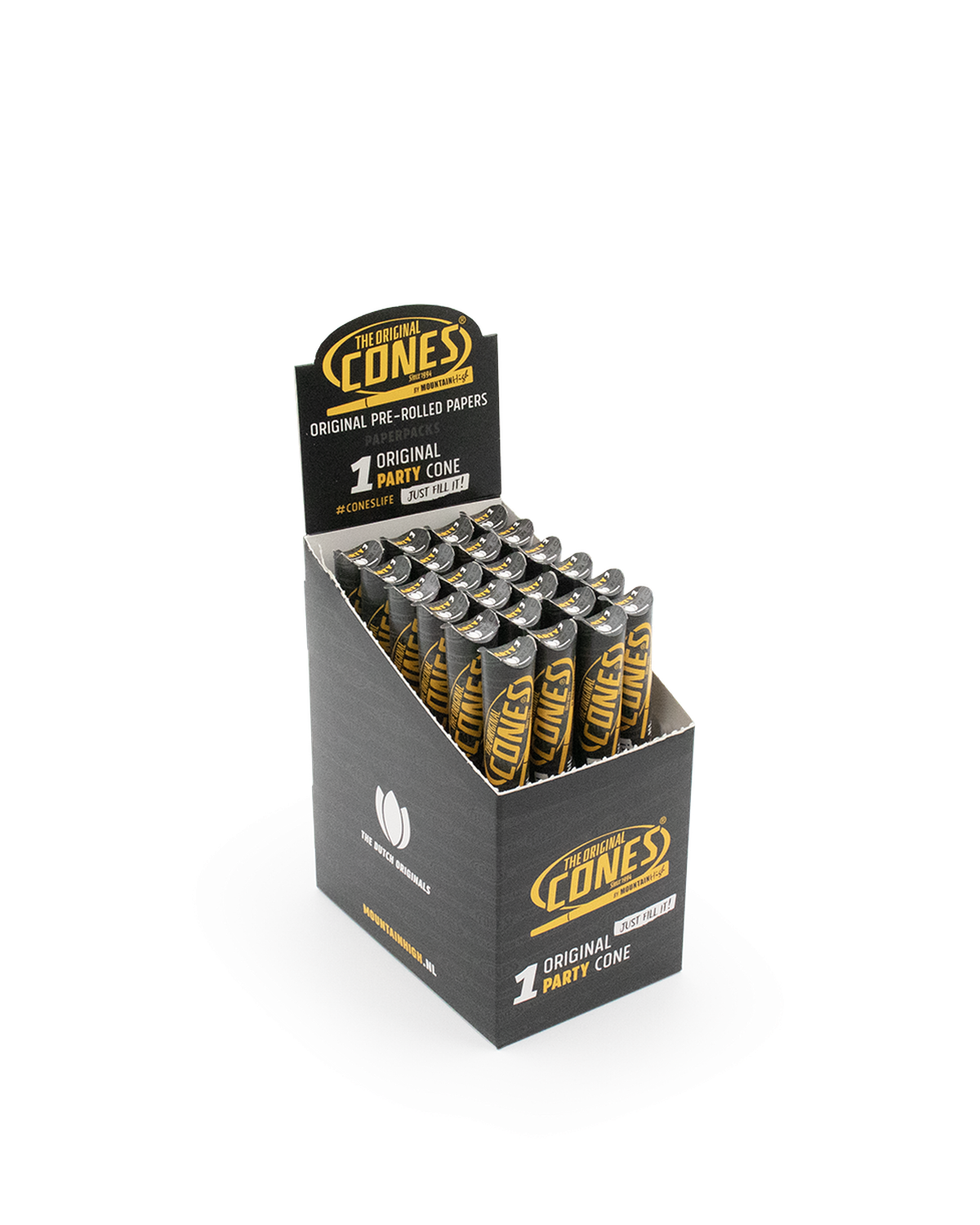 Original Pre Rolled Cones® White Party 1pc. - Display contains 24 Paper Packs