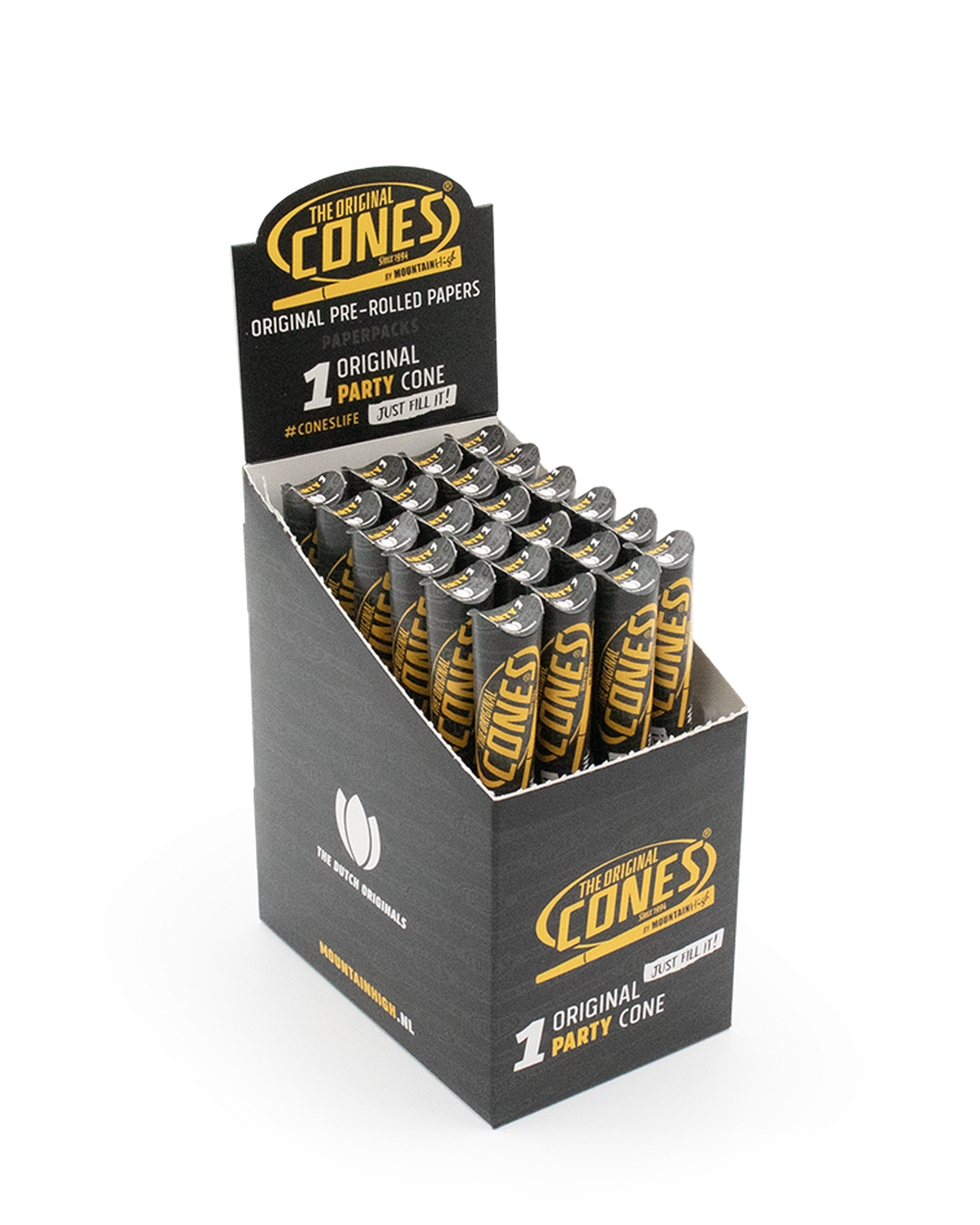 Original Pre Rolled Cones® White Party 1pc. - Display contains 24 Paper Packs