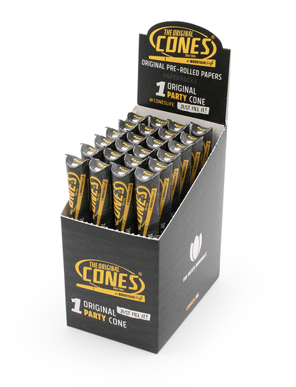 Original Pre Rolled Cones® White Party 1pc. - Display contains 24 paper packs