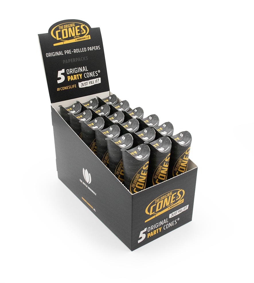 Original Pre Rolled Cones® White Party 5Stk. - Display enthält 18 Papierpackungen