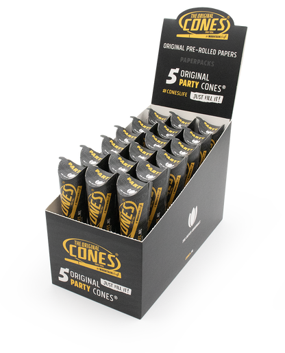 Original Pre Rolled Cones® White Party 5pcs. - Display contains 18 paper packs