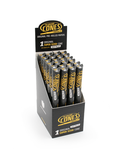 Original Pre Rolled Cones® White Super Sized  - Display contains 24 Paper Packs