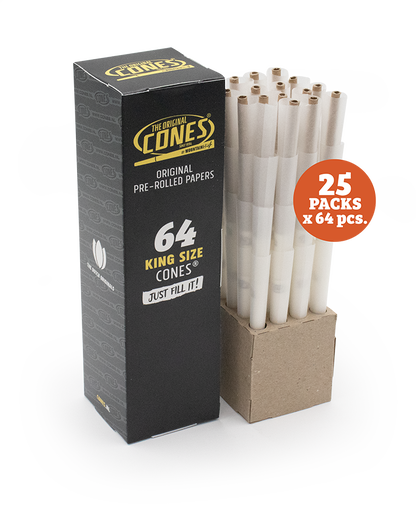 Conos Pre Enrollados Originales® Blanco King Size 64uds. - 25 x 64 uds. por caja maestra