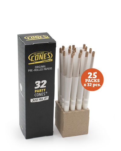 Original Pre Rolled Cones® White Party 32pcs. - 25 Mini Bulk Boxes x 32pcs. per Master Case