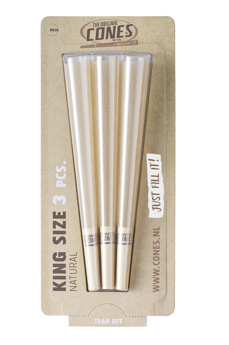 Natural Pre Rolled Cones® Brown King Size 3pcs. blister pack